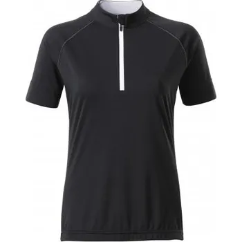 Dámské tričko Dámský cyklo dres JAMES NICHOLSON JN513 BLACK/WHITE M