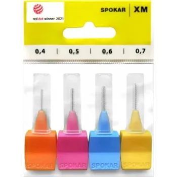 Zubní kartáček Spokar XM 0,4 - 0,7 mm mezizubní kartáčky sada mix 4 kusy