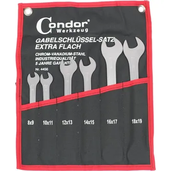 Ruční nářadí Condor klíče ploché 8 - 19 mm, extra tenké, tvrzené, sada 6 dílů - 100-01771