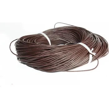 Materiál na výrobu šperku Kožený kord 3mm Tmavě Hnědý - 1m - 1m