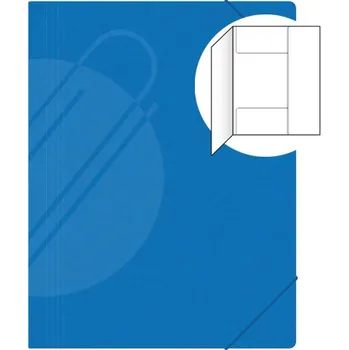 Odkládací mapa se 3 chlopněmi, s gumičkou PREŠPÁN 253 - modrá