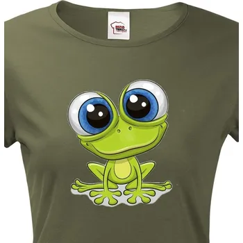 Dámské tričko - Žába, Barva Military - 69 Bezvatriko.cz 0732