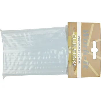 Tavná pistole Toko tyčinka tavná lepící, průměr 8 mm, délka 100 mm, bílá, 20 ks - 100-07807