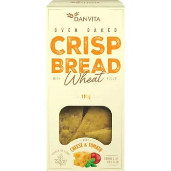 Danvita Křehké pšeničné řezané plátky se sýrem a rajčaty 110 g