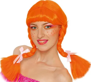 Karnevalová paruka Fiestas Guirca Pipi dlouhá punčocha oranžová