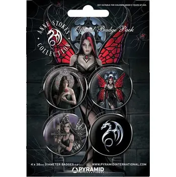 Placka set - Anne Stokes - Gothic - 4x38mm