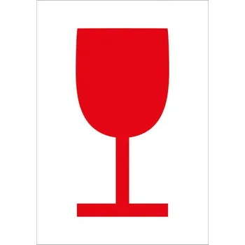 Walteco Křehké/Fragile piktogram červený 70 x 100 mm