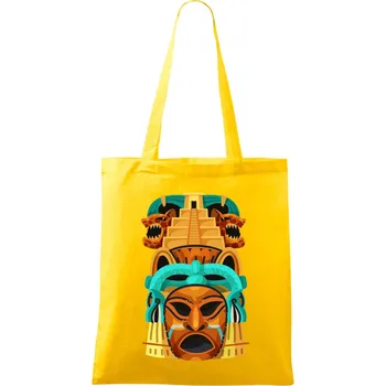 Mayové maska s pyramidou - Taška bavlněná - 42 x 38 cm ( Žlutá )