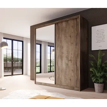 Šatní skříň Šatní skříň Matěj II 180 cm se zrcadlem