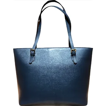 Facebag Dámská kožená kabelka modrá