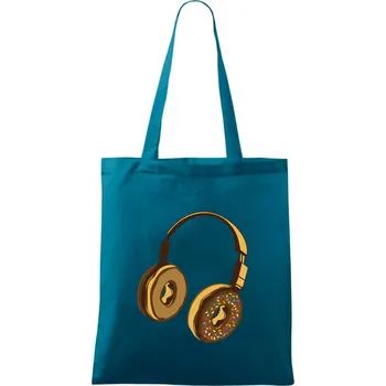Headphone Donut - Taška bavlněná - 42 x 38 cm ( Petrolejová )