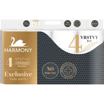 Toaletní papír Harmony Exclusive Pure White 4vrstvý 8 ks