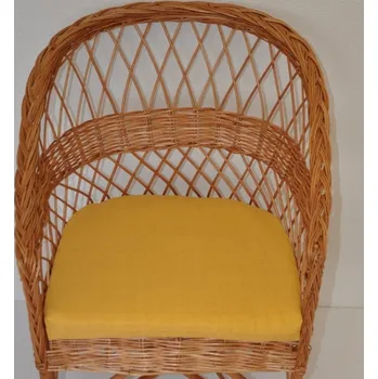 Podsedák Axin Trading s.r.o. Polstr na křeslo z vrbového proutí - látka žlutý melír