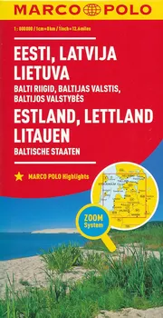 Baltské státy: Estonsko, Litva, Lotyšsko 1:800 000 - Marco Polo (2016)