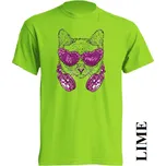 detske-levne-bavlnene-tricko-potisk-kocka-sluchatka Barva: Lime - limetková, velikost: 104