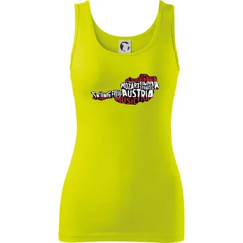 Dámské tričko Mapy - názvy měst - Rakousko - Dámské tílko - XL ( Limetková )