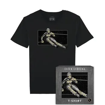 Pánské tričko Page Life Ester Ledecká lyže černé L