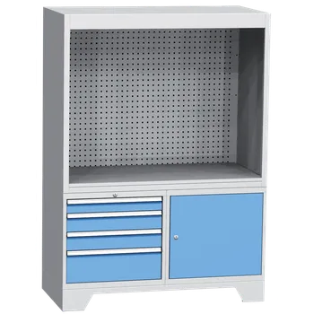 Kontrolní pracoviště KOP02A, široké, bez rolety - šedá/modrá, slevy