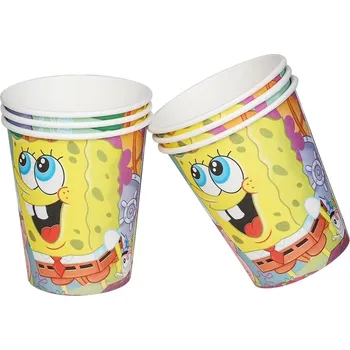 Party nádobí SpongeBob kelímky 6 ks, 8 cm