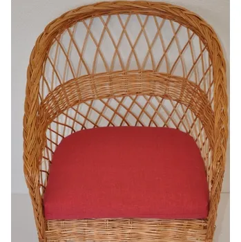 Podsedák Axin Trading s.r.o. Polstr na křeslo z vrbového proutí - látka vínový melír