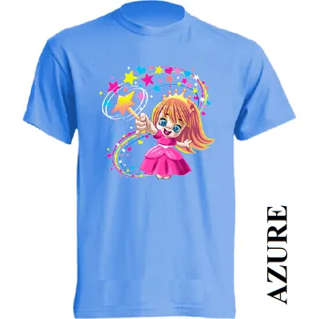 detske-levne-bavlnene-tricko-potisk-carodejnice Barva: Azure - azurově modrá, velikost: 152