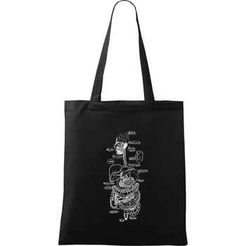 Nákupní taška Skica lidských orgánů - Taška bavlněná - 42 x 38 cm ( Černá )