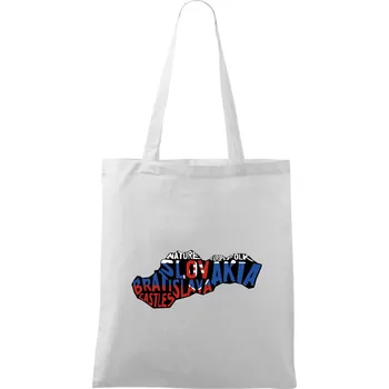 Mapy - názvy měst - Slovensko - Taška bavlněná - 42 x 38 cm ( Bílá )