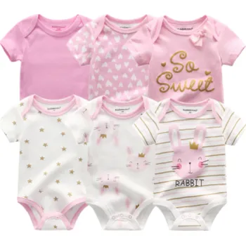 Kojenecký body 6 ks kojenecké body s krátkým rukávem - dívčí mix Věk: 12M, Set: SET 3