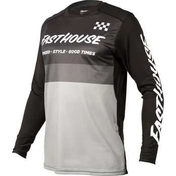 cyklistický dres Fasthouse Alloy Kilo Long Sleeve Jersey Black Gray Velikost: S