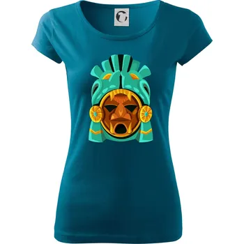 Dámské tričko Mayové maska mátová - Dámské triko Pure - M ( Petrolejová )