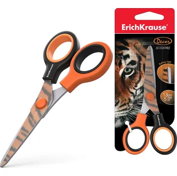 Kancelářské nůžky Erich Krause Erich Krause, 14599, nůžky 13 cm, dekor tygr, 1 ks