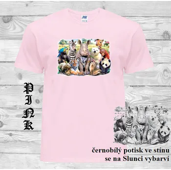 detske-tricko_uv_potisk_zviratka_ZOO Barva: Pink - růžová, velikost: 92