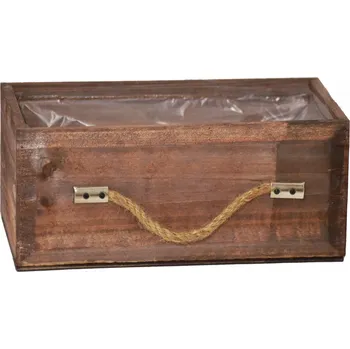 Zahradní dekorace Dřevěný květináč zásuvka 12x27x14,2 cm, hnědý (133332 015 CAD-104-01756-21 obal hnědý)