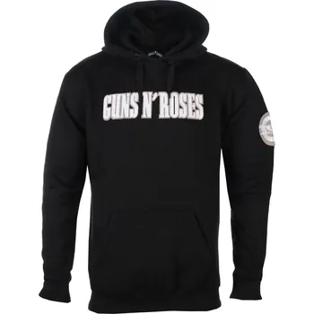 Pánská mikina mikina s kapucí pánské Guns N' Roses - Logo & Bullet Circle - ROCK OFF - GNRAPQHD01MB - S