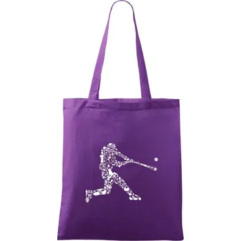Hráč basebalu ikony - Taška bavlněná - 42 x 38 cm ( Fialová )