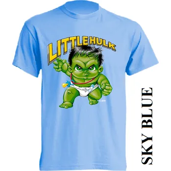 Chlapecké tričko detske-levne-bavlnene-tricko-potisk-Hulk Barva: Sky blue - nebesky modrá, velikost: 104