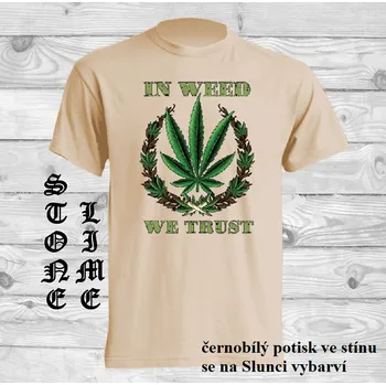 panske-bavlnene_tricko_uv_potisk_cannabis_konopi Barva: Lime stone - krémová, velikost: XXL