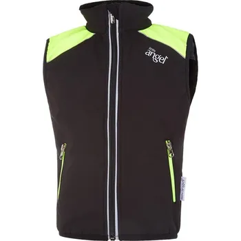 Dětský overall Little Angel Vesta softshell LA - černá/neon žlutá Velikost oblečení: 128