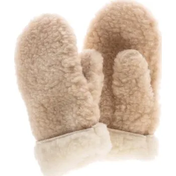 Rukavice Rukavice z ovčí vlny béžovo-bílé S