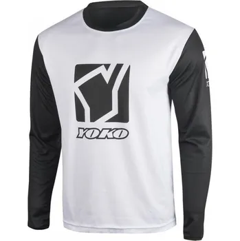 Moto dres Motokrosový dres YOKO SCRAMBLE bílá / černá XL