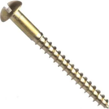 Vrut Din 96 vrut do dřeva s půlkulatou hlavou, průběžná drážka, mosaz, 2.0x16 mm