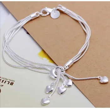 Souprava šperků Řetízkový náramek stahovací srdce (Náramky a řetízky)