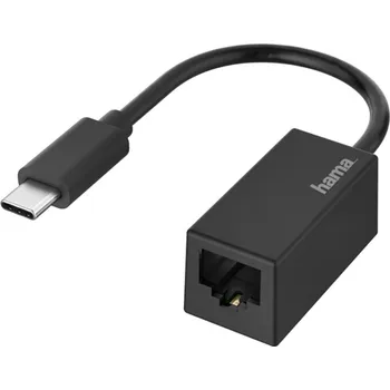 Síťový kabel Hama síťový adaptér USB-C - RJ45, Gigabit Ethernet