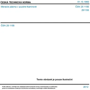 ČSN 25 1155 - Meracie pásma v puzdre tkaninové - Tisk