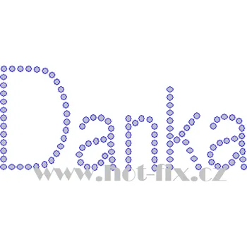 DANKA - jméno JM03 nažehlovací hot-fix kamínkový potisk na textil, rozměr cca 11,4x4,9cm barva: kameny barva 101 Crystal /stříbrná