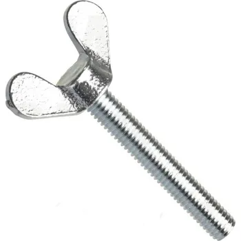 Šroub Din 316, šroub křídlatý se zaoblenými křídly, typ gt, ocel 4.6, zinek bílý, m6x20 mm