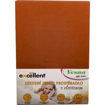 Prostěradlo Vesna Luxusní prostěradlo JERSEY EXCELLENT s elastanem čokoládové 220x200 cm