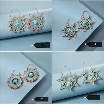 Souprava šperků Orientální velké náušnice mandala (Velké náušnice)