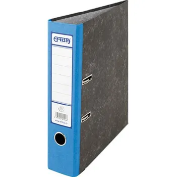 Pořadač Emba A4 mramor, hřbet 75 mm, rado, lišta, modrý