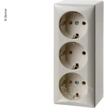 Elektrická zásuvka Berker Zásuvka AP Třízásuvka